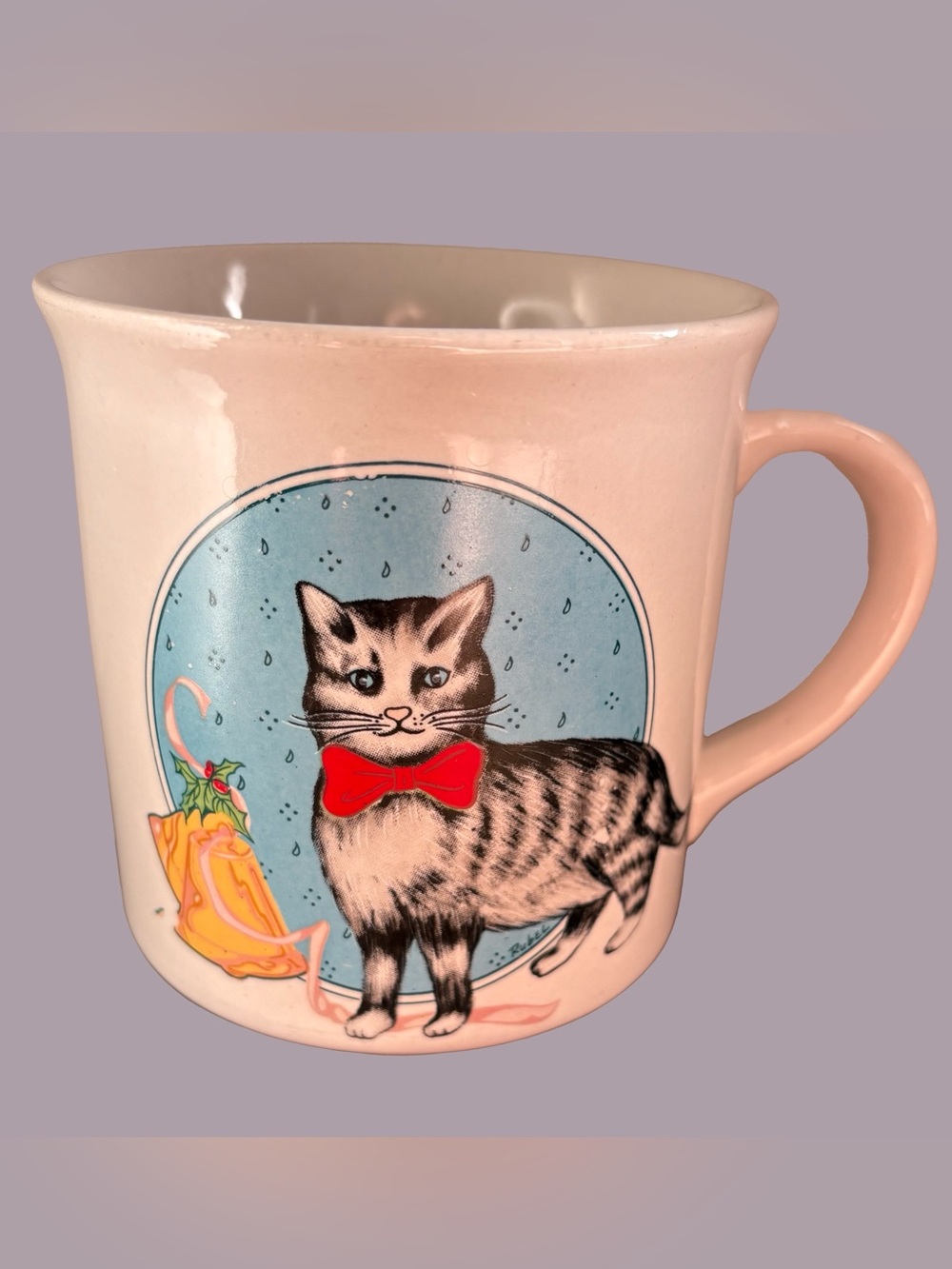 Vintage White Cat Mug Coffee Kitten Tabby Kitty Ceramic Cup Chadwick Miller 1985